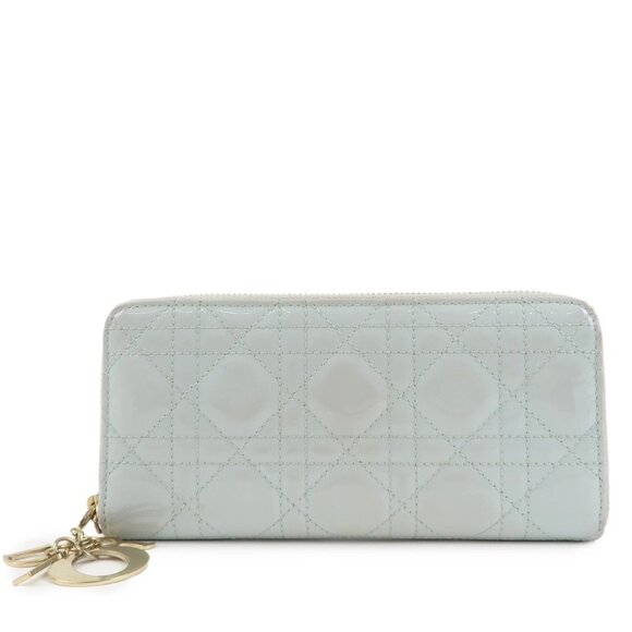 ❤️Authentic Christian Dior Canage Patent Leather Zippy Long Wallet❤️ - Picture 1 of 16